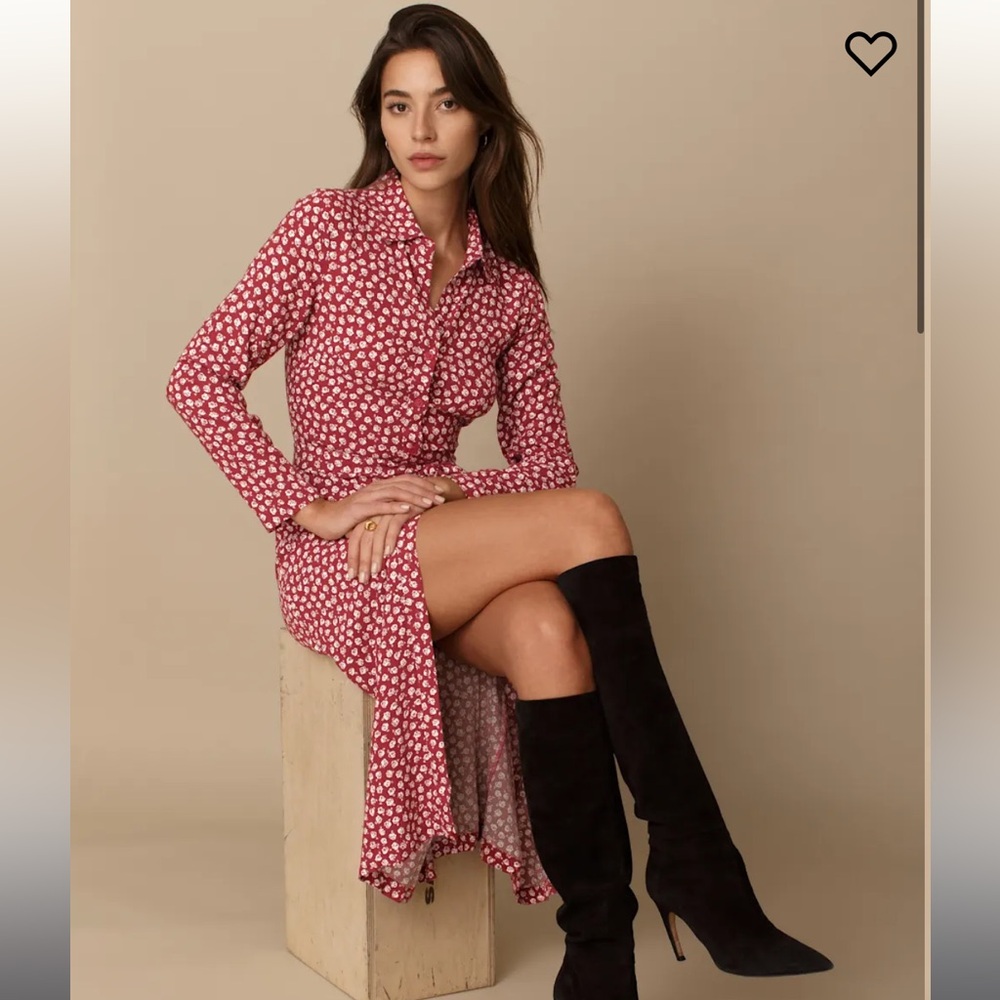 Reformation Brighton Red Floral Women's Dress - Picture 2 of 4
